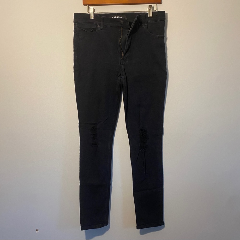 [Express] Black Skinny Legging High Rise Jeans